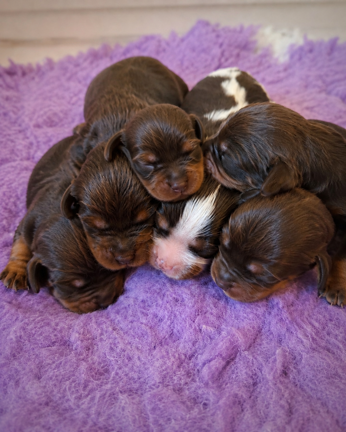 Chocolate and tan cavaliers Chocolate and tan male and females